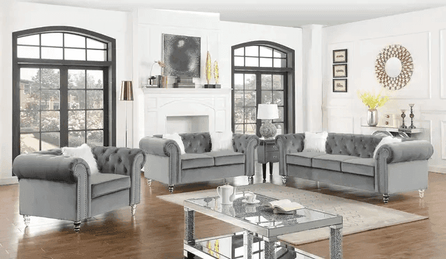 غرفة معيشة رمادى